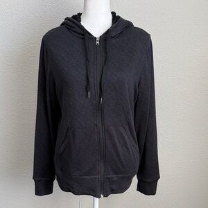 Classic Black Zip-Up Sherpa Hoodie for Women